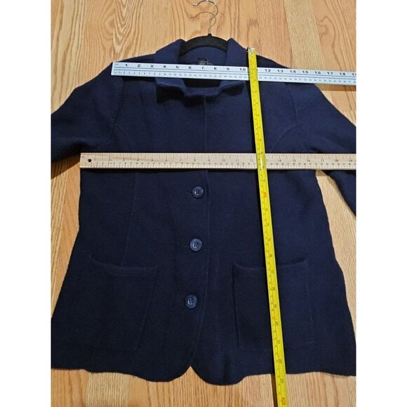 ALT Bella Swan Twilight Tahari Merino Wool Women Cardigan XL Dark Blue Button-up - Picture 8 of 9